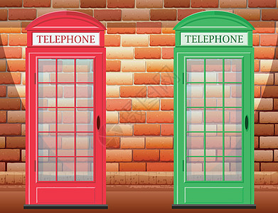 街道上的两个电话亭图片