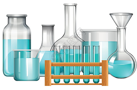 玻璃烧杯和试管用蓝色 liqui图片