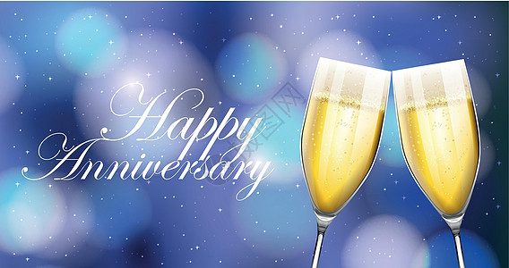 周年纪念车上的两个香槟杯设计图片