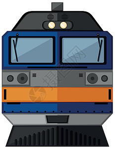 云南铁路带蓝色颜色的火车头插画