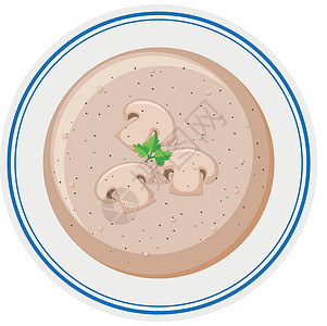 弓形蘑菇汤夹子绘画盘子植物小路蔬菜用餐艺术剪裁食物图片