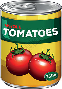 整罐西红柿罐装营养绘画产品艺术绿色装罐烹饪金属红色图片