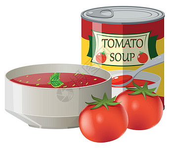 加州新鲜西红柿和西红柿汤图片