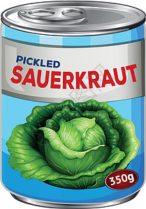 酸菜罐头艺术防腐剂插图食物绘画酸菜罐装植物蔬菜夹子图片