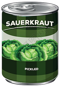 酸菜罐头绘画艺术蔬菜防腐剂插图酸菜沙拉绿色夹子食物图片