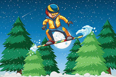 一个年轻人滑雪板图片