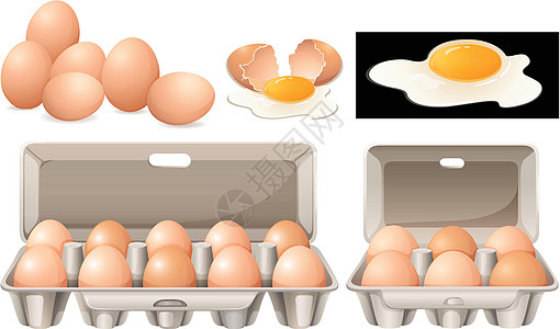 不同包装的生鸡蛋图片