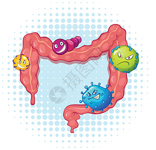 有很多细菌的肠道图片