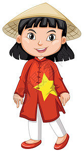 传统服装的越南女孩图片