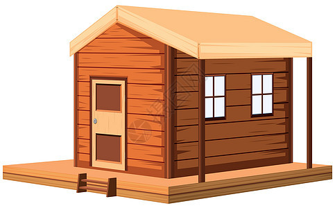 3D 设计中的木制小屋等距剪裁建筑插图小路建筑学房地产绘画艺术夹子背景图片