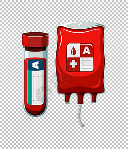 输血管和袋子中的血液图片