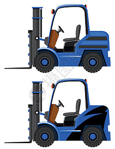 蓝色叉车的两种设计图片