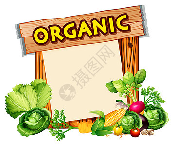 混合蔬菜的有机标志图片