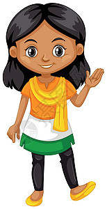 印度女孩穿着带有 fla 颜色的衬衫图片