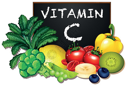 一套维生素 C 水果和蔬菜图片