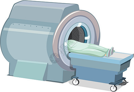 白色背景上的 MRI 扫描仪核磁共振技术艺术谐振实验室机器药品病人诊所扫描图片