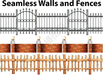 无缝围墙和围栏背景图片