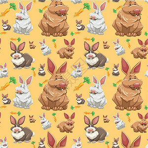 不同的兔子 o 无缝壁纸背景图片