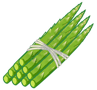 白色背景上的一束芦笋图片