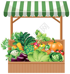 木架上的蔬菜橙子洋葱绘画植物架子家具菜花夹子叶子茄子图片