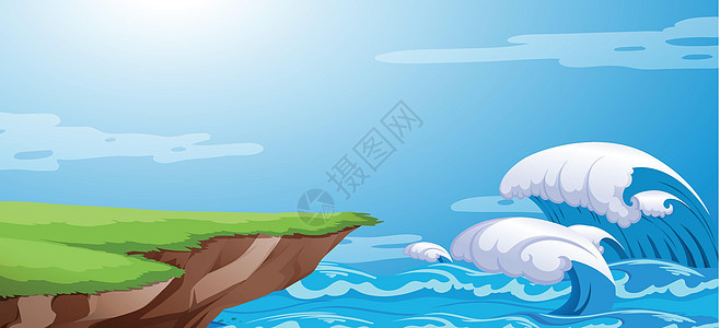 海洋悬崖背景图片