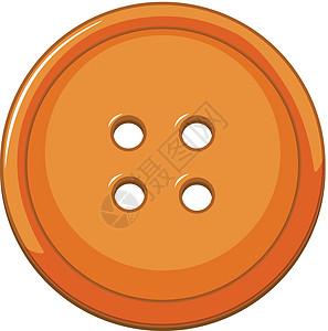 橙色按钮隔离背景插画
