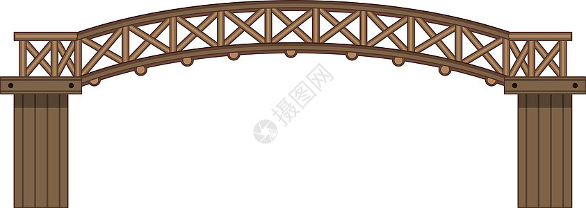 孤立的木桥背景图片