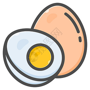 鸡蛋图标设计轮廓颜色样式午餐蛋壳收藏烹饪油炸插图生活蛋黄美食餐厅图片