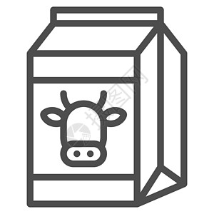 纸盒牛奶图标设计大纲样式插画