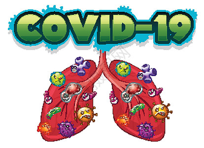 人肺病毒冠状病毒主题的海报设计图片