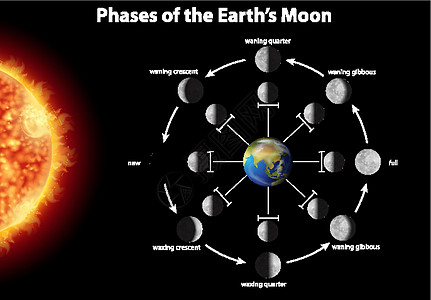 显示地球上月相的图表天文宇宙学星星行星天空剪贴海报天文学家天文学月食图片