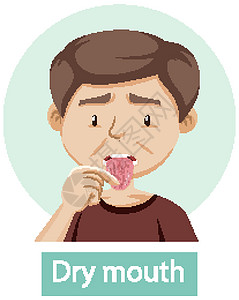 有口干症状的卡通人物眼睛舌头教育疼痛保健男人卫生卡通片艺术伤害图片