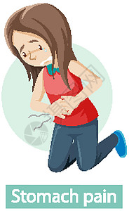 有胃痛症状的卡通人物卡通片腹部伤害腹痛疼痛药品卫生女士艺术保健图片