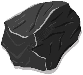 白色背景上孤立的变质岩或黑色岩石绘画高清图片素材