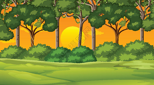 在日落 scen 的空白自然公园景观横幅全景天空草地艺术夹子太阳国家观光环境图片