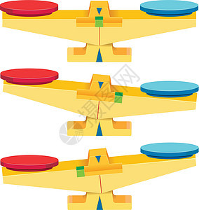 白色背景上孤立的一组空天平秤图片