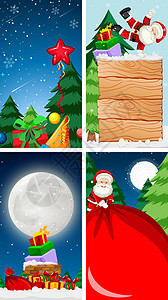 圣诞节背景模板卡片庆典木头指示牌派对松树气候框架假期绘画图片