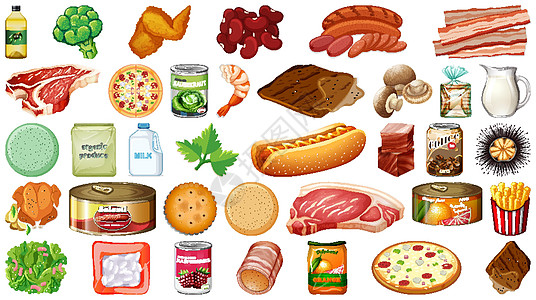 食品隔离套蔬菜艺术卡通片饮料团体海鲜营养芫荽牛奶早餐图片