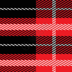 红色和黑色苏格兰纺织无缝图案 织物质地检查格子呢格子 的抽象几何背景 单色重复设计 现代方形饰品打印戏服正方形服装套装插图墙纸材图片