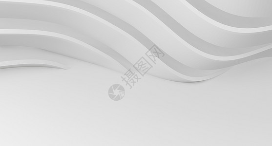 抽象的白色建筑背景  3d 渲染 现代几何壁纸 未来科技设计工程建筑学艺术海浪大厅房间商业概念插图入口图片