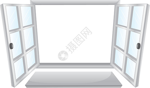 打开窗口长方形框架正方形家庭白色卡通片窗户边界玻璃房子图片