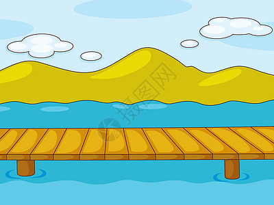空馅饼木桶木头船运海洋木板港口码头插图图片
