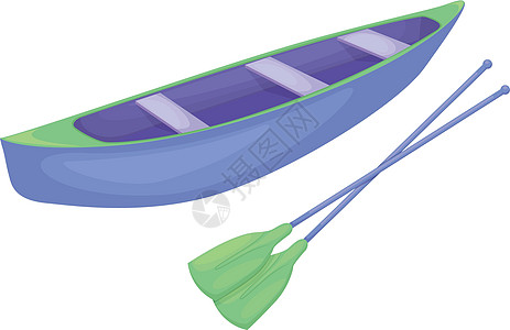 蓝绿卡诺独木舟插图小路漂浮剪裁运输运动娱乐皮艇池塘图片