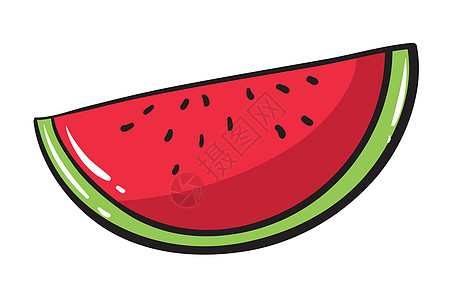 西瓜食物红色蔬菜黑色草图绘画种子食品营养水果图片