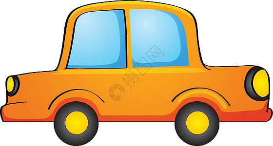 孤立的玩具车上惠特运输橙子草图绘画车辆摩托车汽车旅行卡通片图片