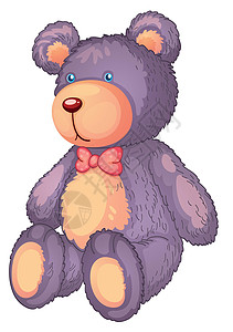 泰迪熊棉布毛皮草图绘画红色动物材料孩子们紫色玩具图片