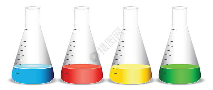 锥形瓶测量烧瓶红色液体草图船只绿色实验实验室卡通片图片