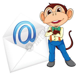 猴子和白猴黑猩猩动物人士消息草图金融哺乳动物商业商务电子邮件图片
