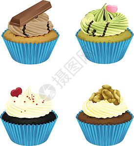 纸杯蛋糕夹子食品插图面包配料烹饪蛋糕艺术巧克力报酬图片