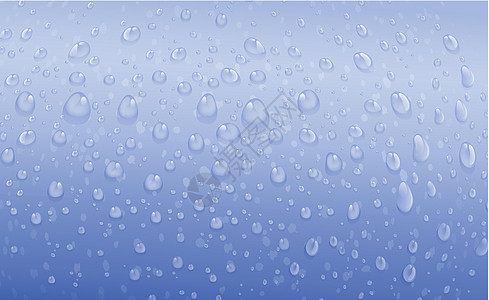 蓝色水滴表面水性绘画张力塑料小球水分气泡学究液体图片